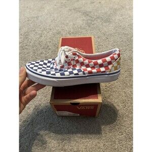 Vans Era Tri-Checkerboard Kids Size 4.5 White Red Purple yellow New In‎ Box.